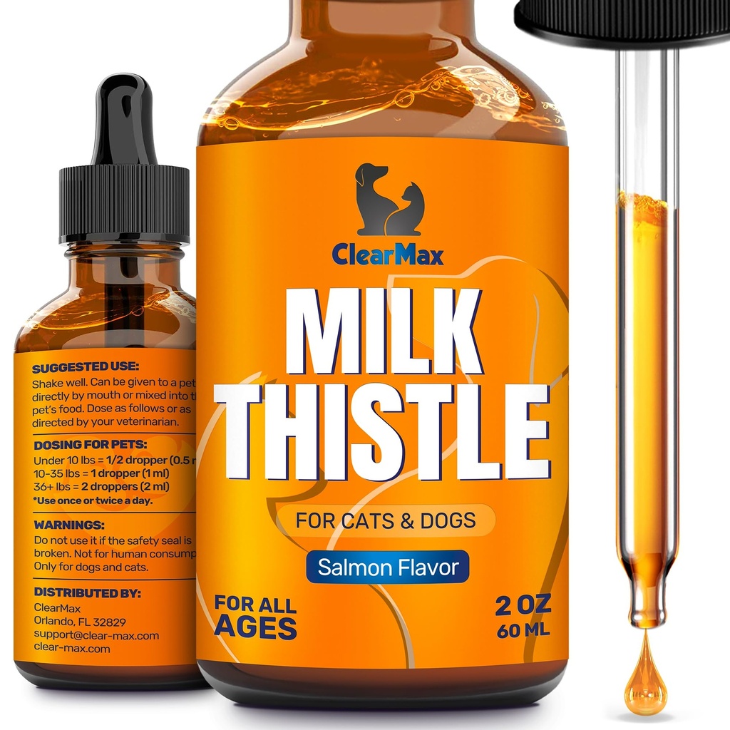 Milk Thistle for hunder og katter – Liver Support for hunder og katter – Nyrestøtte – 2Oz