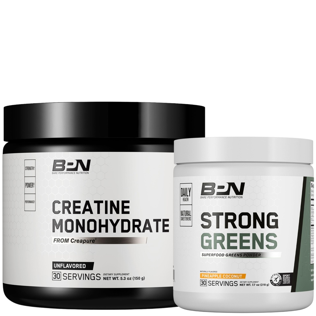 BARE PERFORMANCE NUTRITION BPN Kreatin Monohydrat & Sterk Grønn Bundle