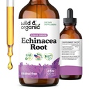 Wild & Organic Echinacea Drops - immunstøtte Supplement med Echinacea Angustifolia - Flytende Root Extract Tinktur - Vegan, Sukker og alkohol-fri - 4 fl oz