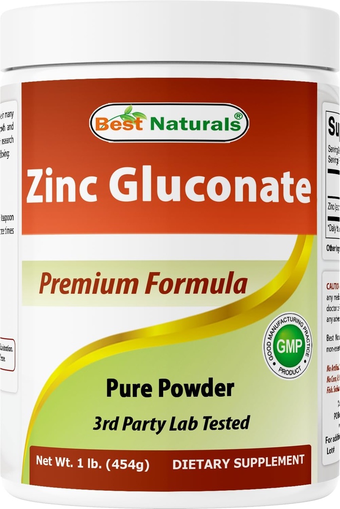 Beste Naturals sink gluconate ren pulver 1 pund