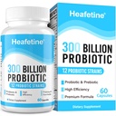 300 milliarder CFU probiotika for kvinner og menn - 12 Strains + 3 organiske prebiotika, probiotika for digestiv helse og immunforsvar, Gut helse og blooting, Gut helse for kvinner og menn - 60 kapsler