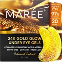 MAREE 24k Gold Under Øye Gells For Mørke Sirkler og Puffiness - Kollagen & Hyaluronsyre Skincare Gel Pads - Gull Øyelapper for Puffy Øye og Mørke Sirkler - Under Øyemasker - Reise Essentials