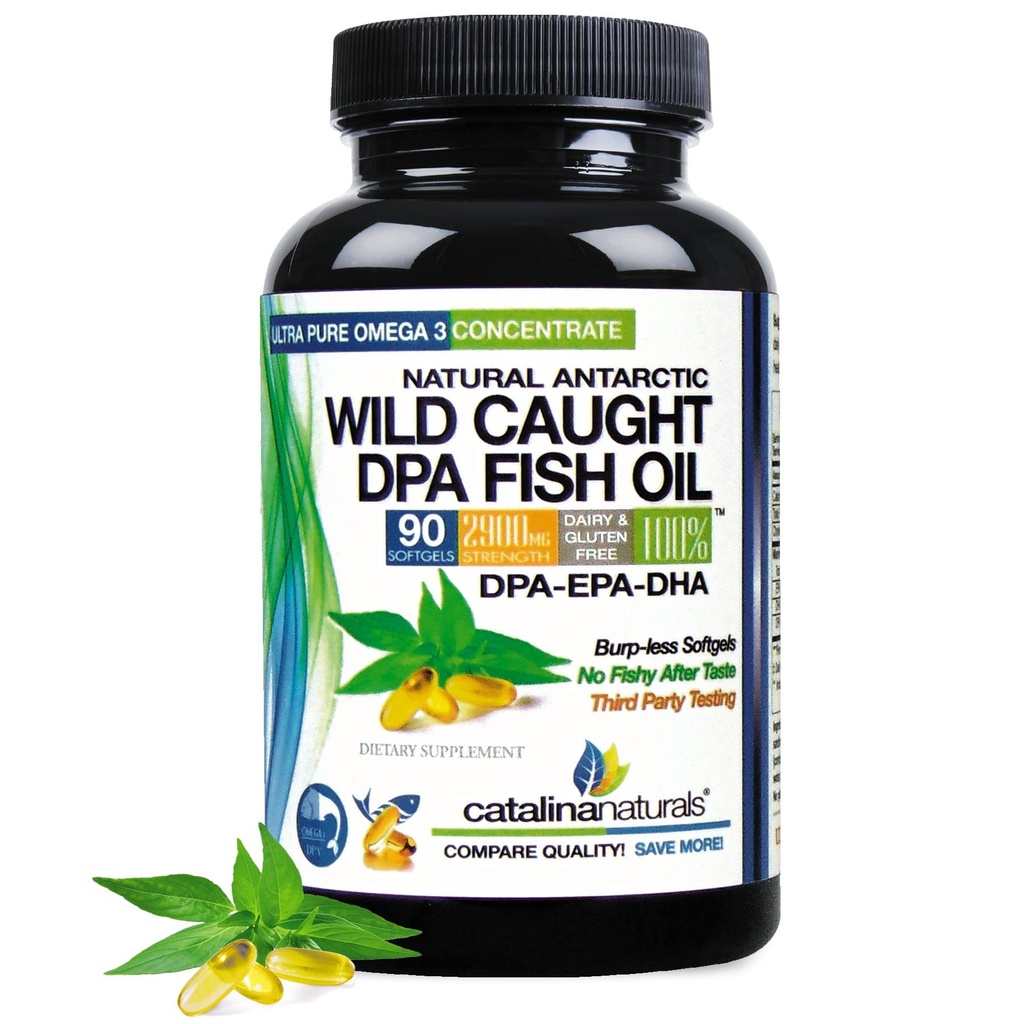 Wild Fanget Omega-3 DPA Fish Oil - 2900 mg med mer DPA, EPA & DHA - 90 SoftGels - Triple Strength Burp-Free