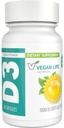 Vegansk livsnæring - vitamin D3 daglige kapsler for voksne (1000 IU) - Glutenfri, ikke-GMO, støtter bein helse og immunsystem - 60 Kapsler