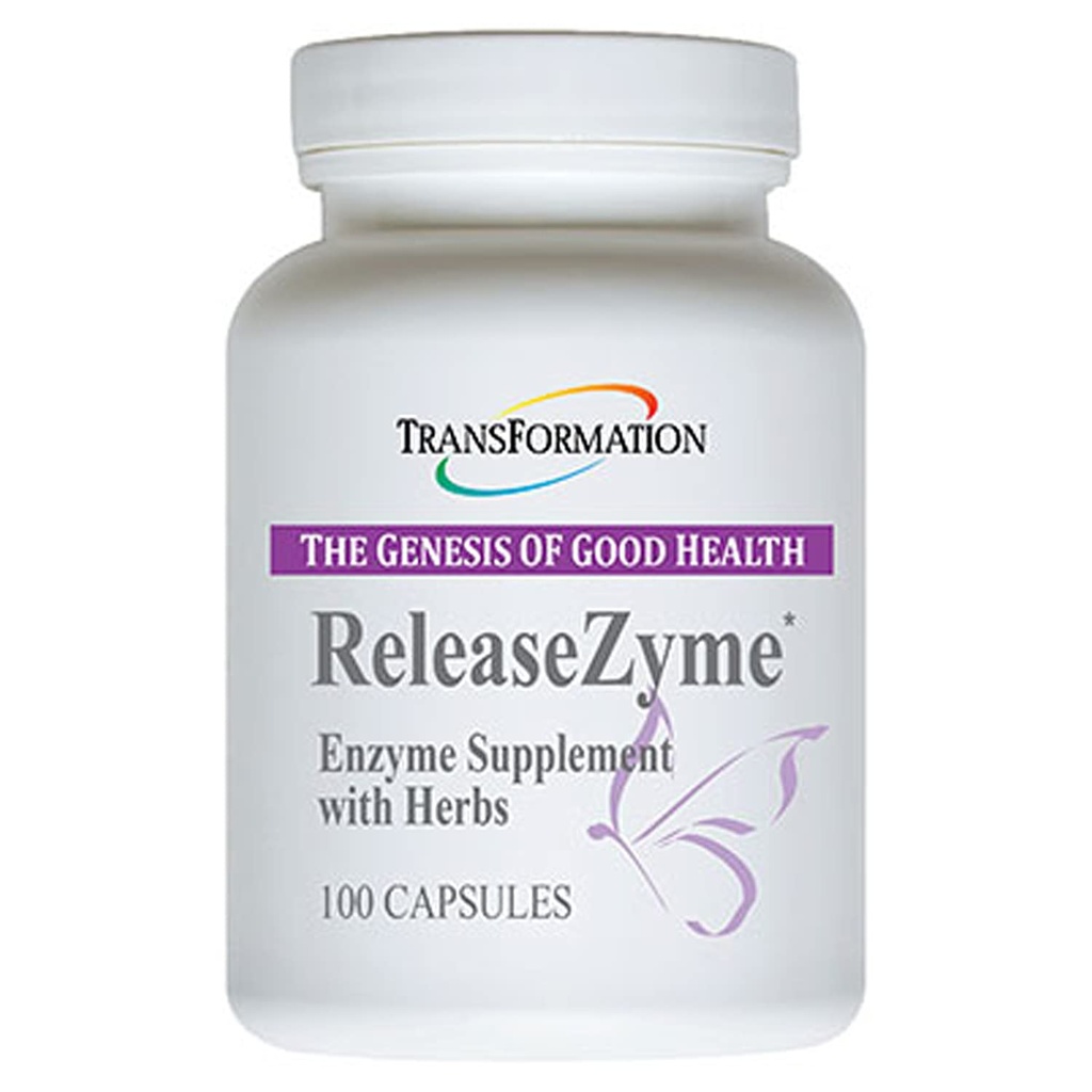 Overføring GENESIS AV GOD Helse Enzymer ReleaseZyme Blande Supplement med naturlige urter, Avansert Digestiv støtte Formula med protease, bidrar til å bryte ned proteiner, plantebaserte enzymer, 100