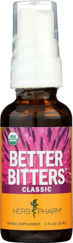 Herb Pharm Bedre Bitters Certifisert Organic Digestive Bitters, Classic, 1 Ounce