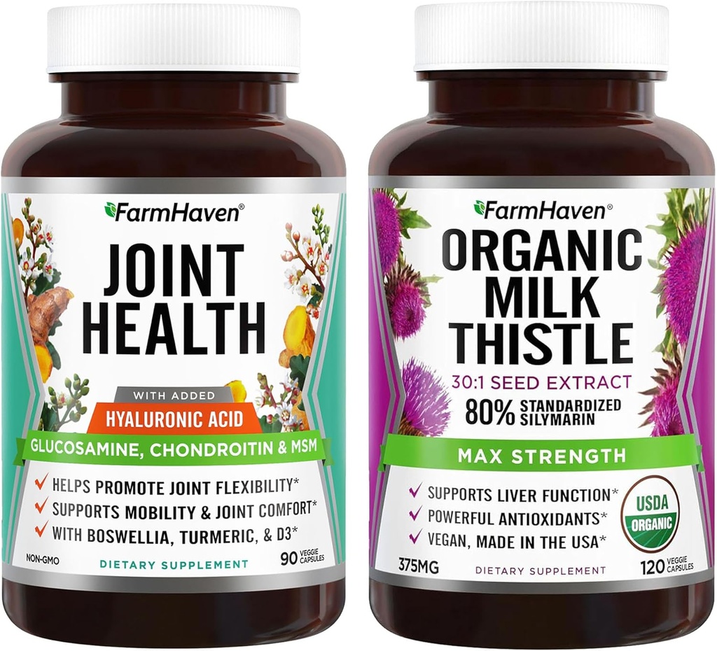 FarmHaven USDA Økologisk Melk Thistle og Glucosamine Chondroitin
