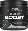 Amazing Muskel Pre Boost | 30 Serveringer | 324 Grams | Pre-Workout Supplement | Fruit Punch Flavor | Laget i USA