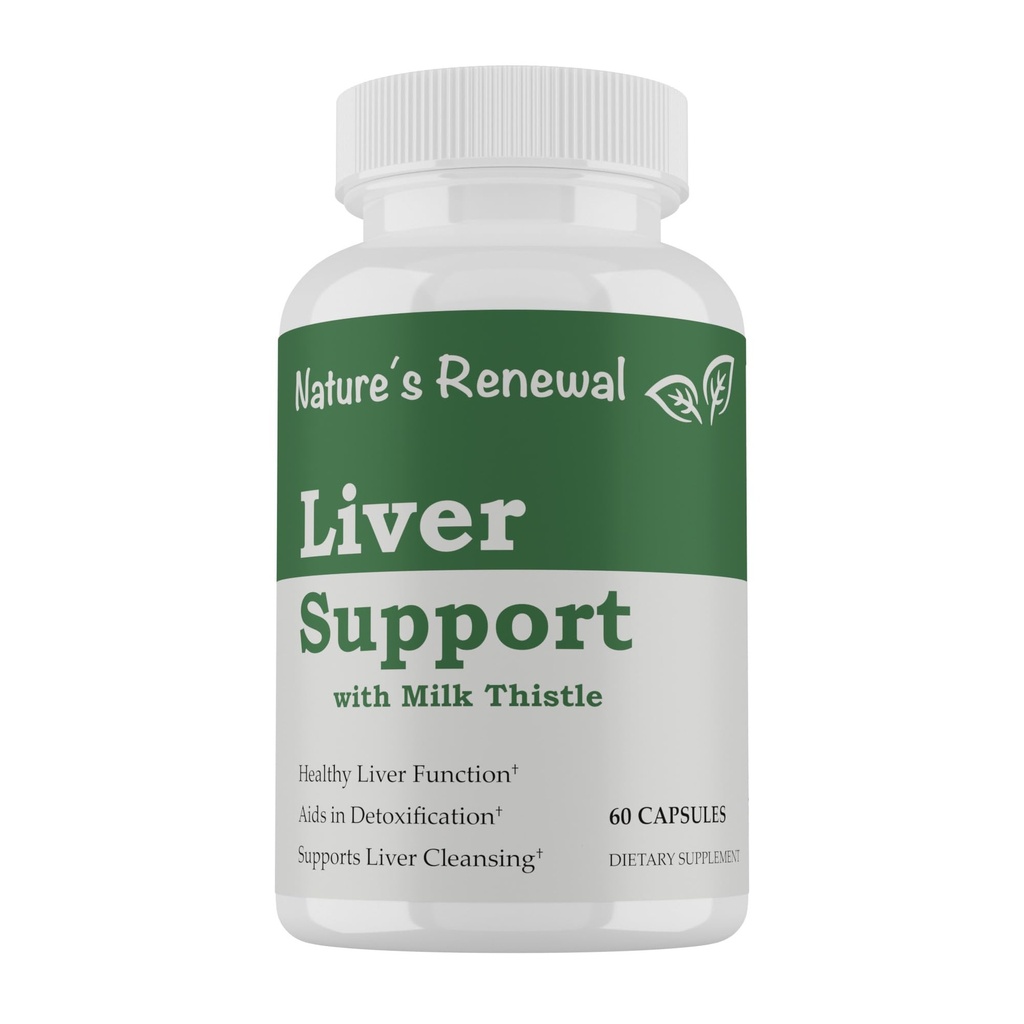 Naturens Renewal Liver Support Supplement – Cleanse Detox Repair Renew Recovery Formula med Melke Thistle, Dandelion Root, Artichoke Extract, Choline, Turmeric – 60 kapsler