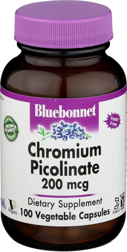 Blåbonnet ernæring, kromi Picolinat 200mcg, 100 Veggie kapsler