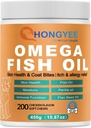 Hud & Coat Care Omega 3 Myke Chews for Kjæledyr -Fish Olje for hunder Sunn hud | Shiny Fur | Mot kløe i et behandlingsformat, All-in-1 olje
