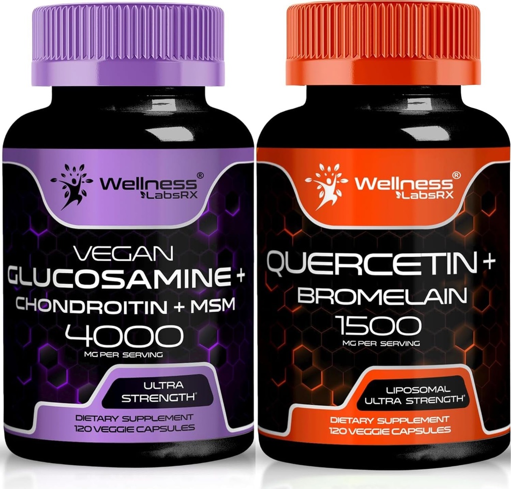 WELLNESS LABSRX Glukosamin Chondroitin MSM  Qu Quercetin med Bromelain Capsules