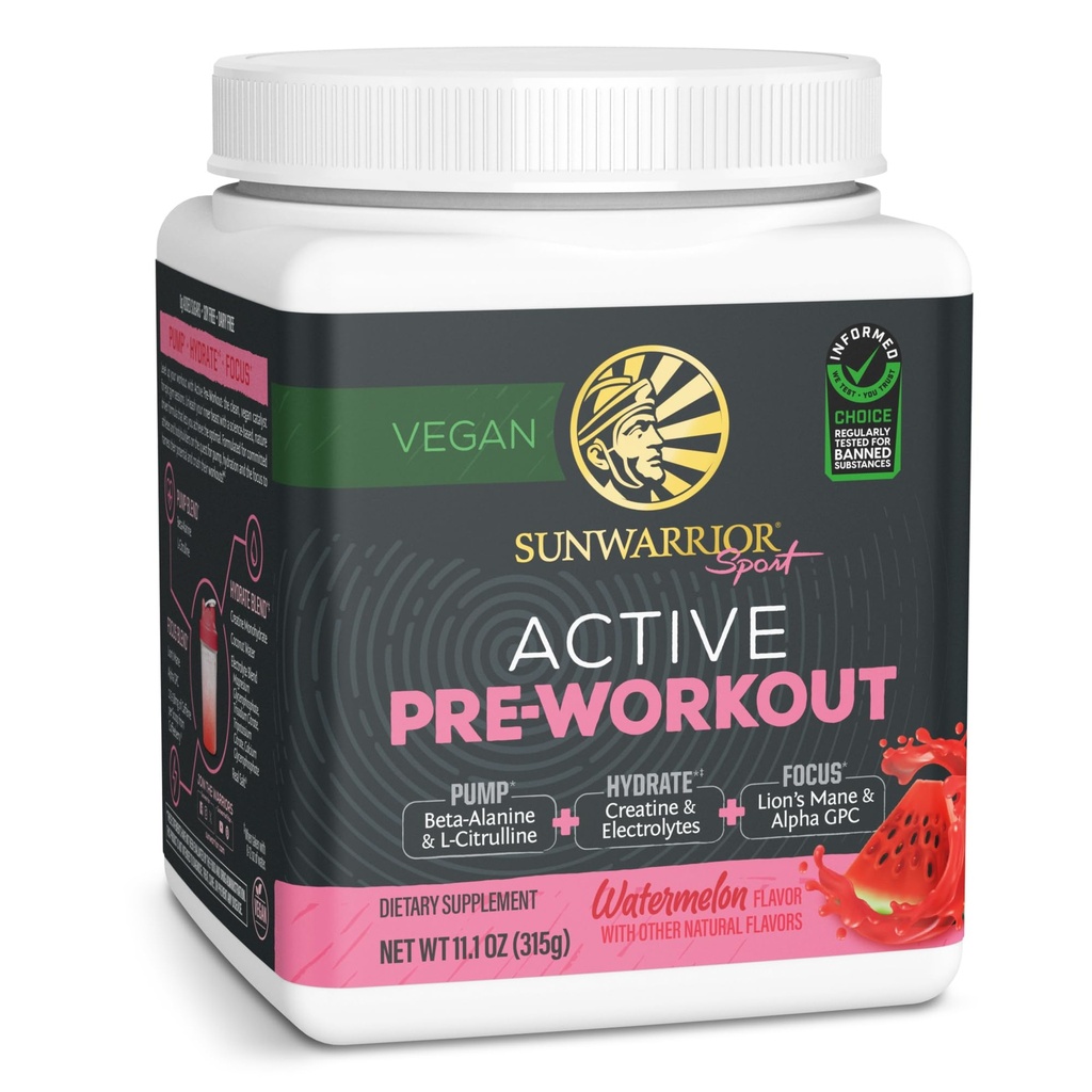 Solvarmer Pre trening pulver energi drikk | Vegansk plantebasert kosttilskudd | Pump, Hydrate, fokus, utholdenhet, og styrkebygger | Vannmelon Flavored 30 serveringer | Aktive preworkout