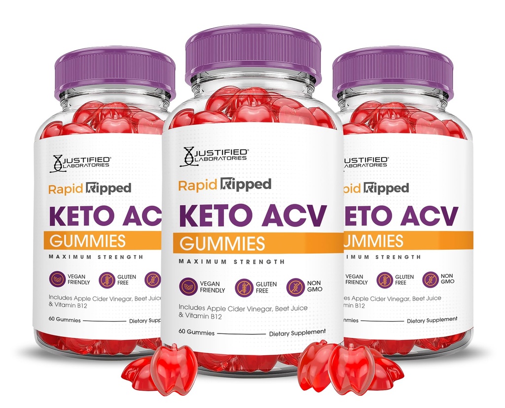 Begrunnede Laboratories (3 Pack Rapid Rippet Keto ACV Vegan Non GMO 180 Gummies