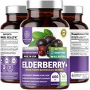 N1N Premium Black Elderberry Kapsler for voksne [Max Styrke] Ren og Potent Elderberry fra Sambucus Nigra til støtte immunitet og hud helse, ikke-GMO, Glutenfri, 60 Veg Caps