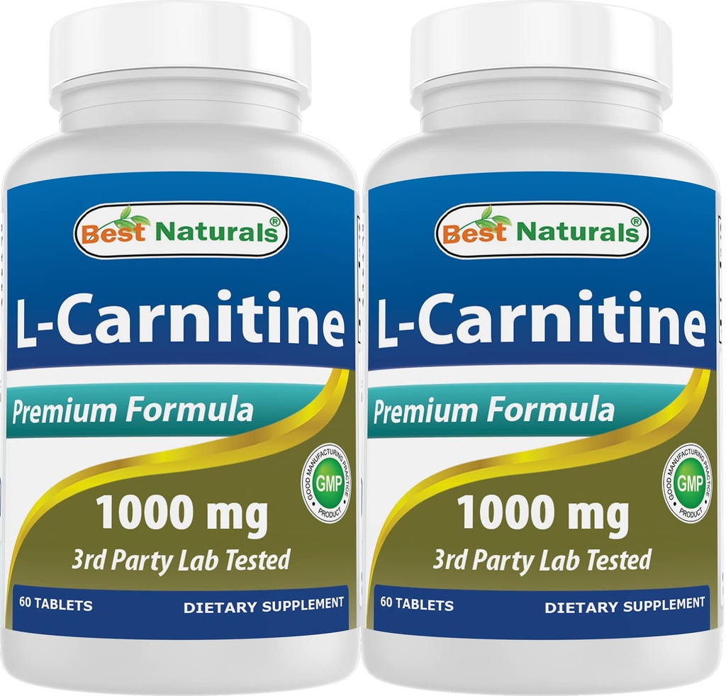 Beste Naturals L-karnitin 1000mg 60 tabletter (60 greve (Pack of 2))