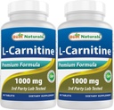 Beste Naturals L-karnitin 1000mg 60 tabletter (60 greve (Pack of 2))