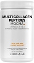 Codeage Multi Collagen Peptides Protein pulver - sjokolade Mocha Instant Coffee - Gourmet Knoa Kaffe Drikke & Skake - Kollagen Type I, II, III, V & X - Grass-Fed, Hydrolysert, Ikke-GMO - 14.39oz