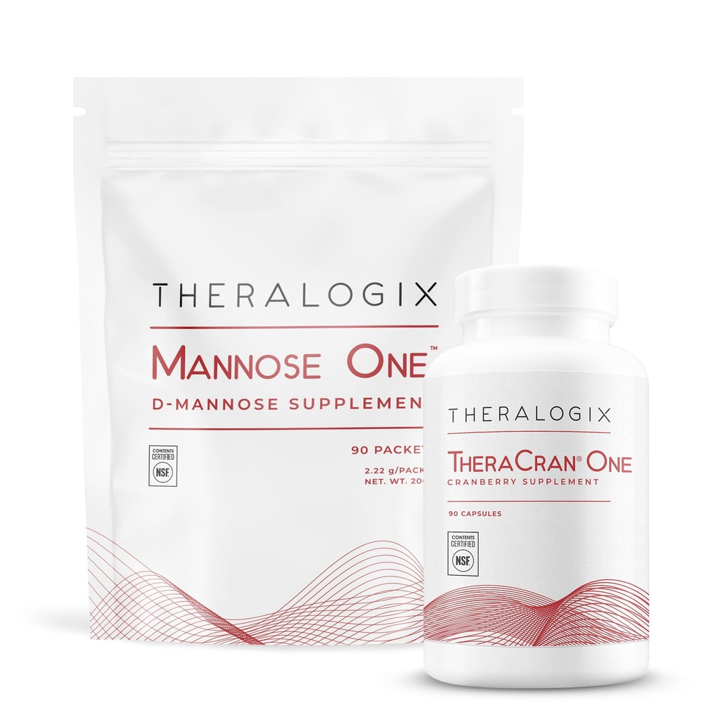 Theralogix TheraCran One + Mannose One Bundle, 90 greve og 7,05 Ounce (pakke med 2)