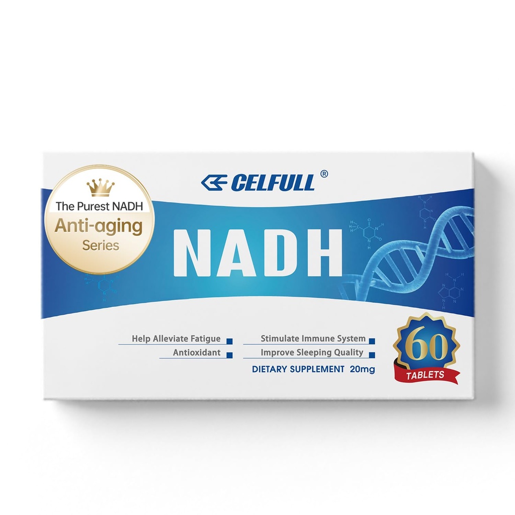 CELFULL NADH Supplement 40mg Enchance NMN Alternative NAD + Supplement for immunstøtte Anti-Aldring Økt Brain Kognisjon og kronisk tretthet Supplements
