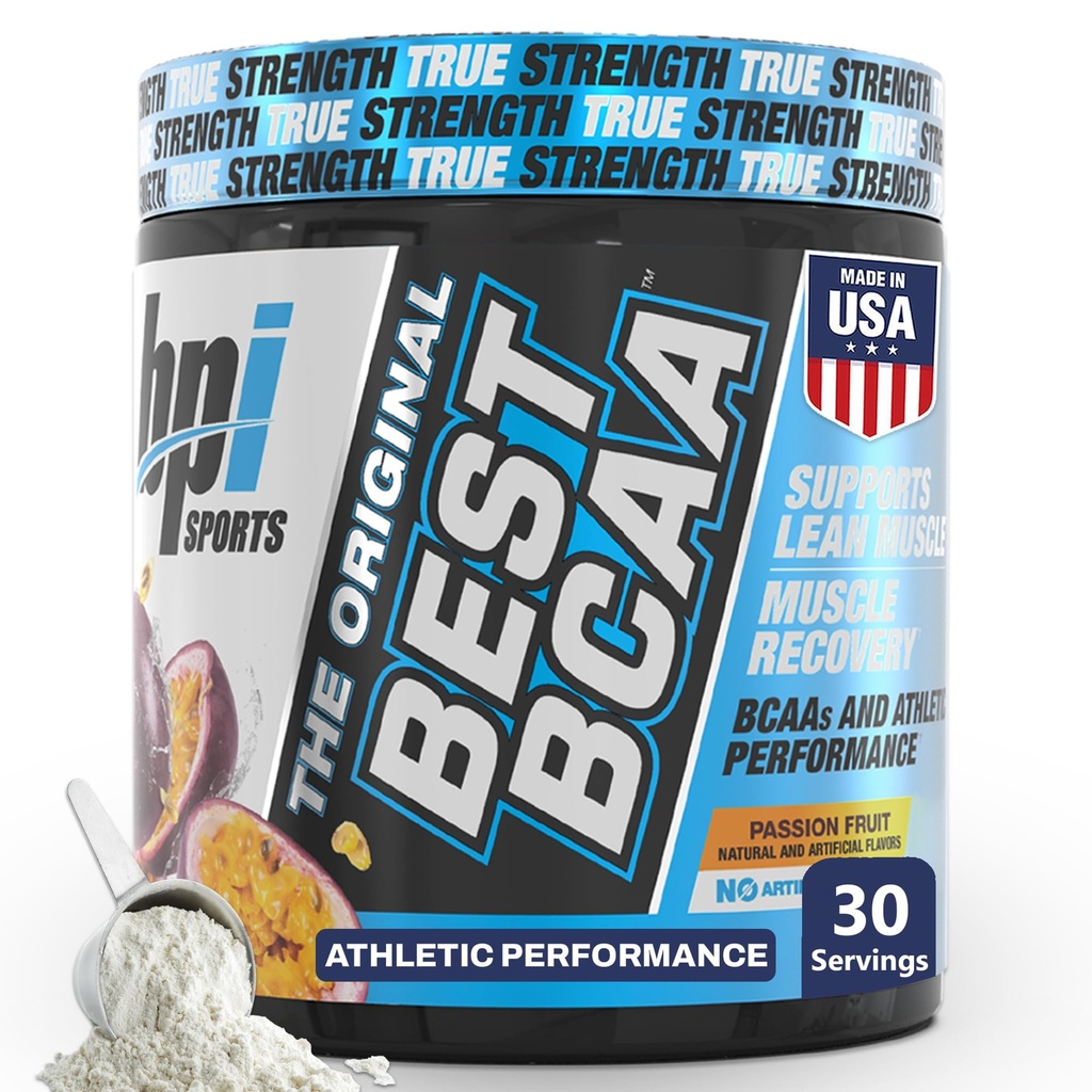 BPI Sports Beste BCAA pulver - Muscle Recovery Support - Branched Chain Aminosyrer | Building blokker av protein og muskel - Post trening gjenoppretting - Hydration - Passion frukt, 30 serveringer
