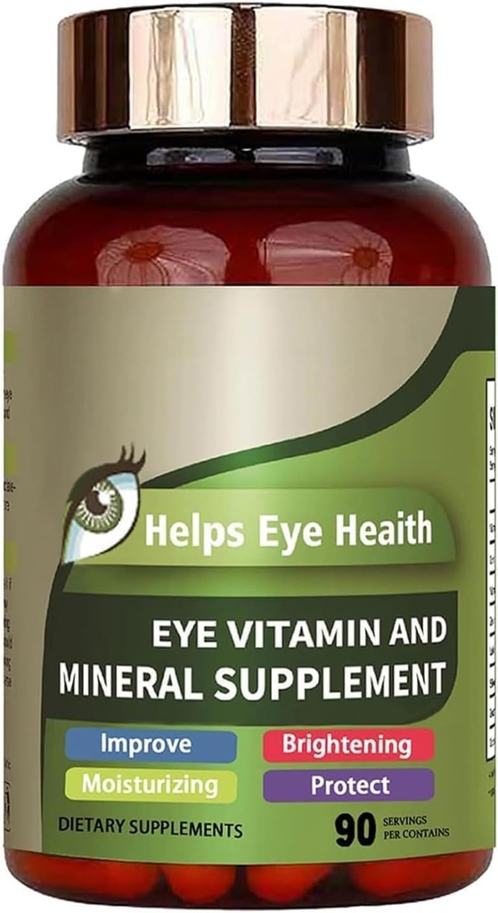Eye Vitamin & Mineral Supplement med Lutein, Zeaxanthin, støtter Eye Strain, Visjon Helse for voksne med vitaminer C & E, Vegan Eye Vitamin