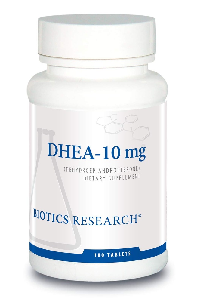 Biotikk forskning DHEA 10 Milligram Hormonal Balance, Metabolisme, Forbedret humør og Outlook, Alder Gracely, Sunn stressrespons, 180 tabletter