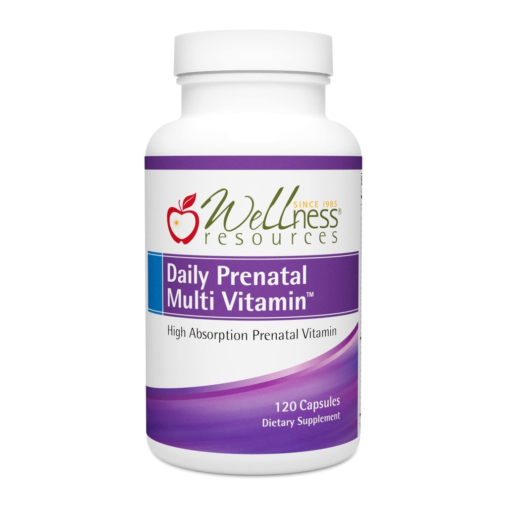 Velvære ressurser Daglig Prenatal Multi Vitamin - Metylert Folat Zinc Iron Bisglicinate Choline & Nøkkel Næringsstoffer - Naturlig Prenatal Postnatal Postpartum Vitaminer for kvinner - 120 Caps