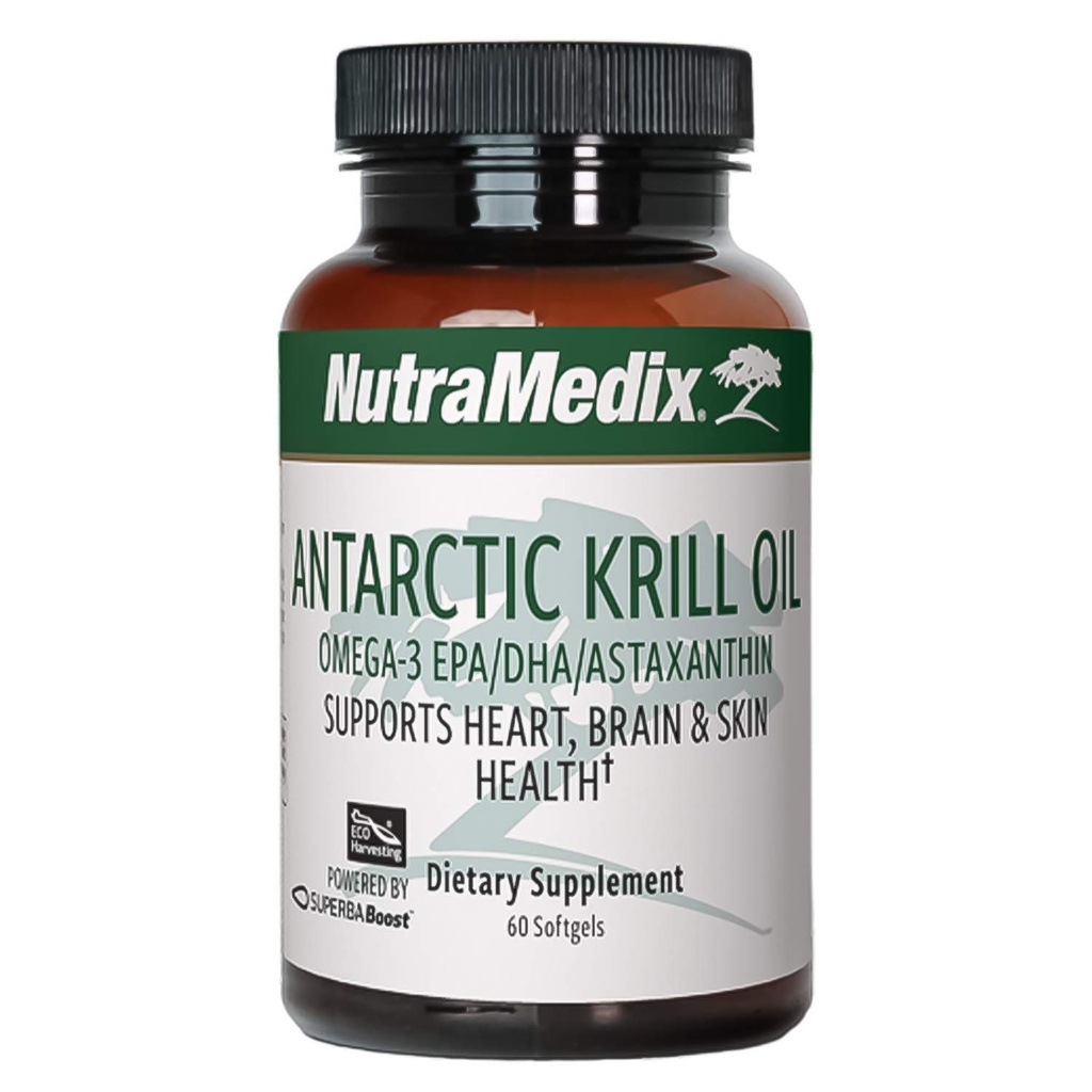 NutraMedix Antarktis krillolje 500 mg - Fish Oil Supplement - Omega-3s (EPA & DHA) + Astaxanthin - Røde krill Supplement for felles, immun, hjerte, lever og hjerne helse støtte (60 Softgels)