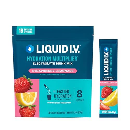 Liquid I.V.® Hydration Multiplier - Strawberry Lemonade | Electrolyte Powder Drink Mix | 1 Pack (16 Services)
