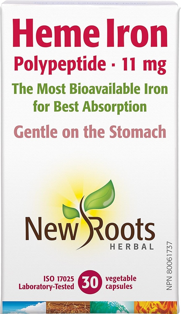 NYE ROOTS HERBAL Heme Iron 30 kapsler