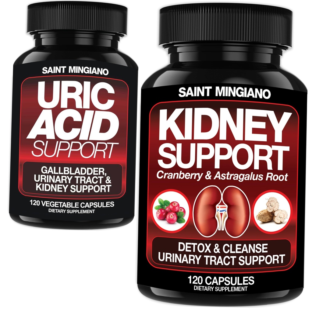 Njurestøtte Cleanse Detox & Reparasjon - Sammen med - Uric Acid Support - Gallblader, Urinal Tract & Njure støtte for menn og kvinner