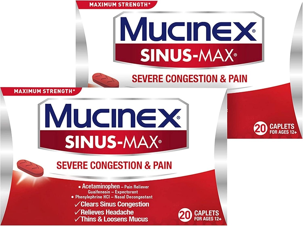 Sinus-Max kongessjon og smerte Caplet (20 greve (pakke med 2))