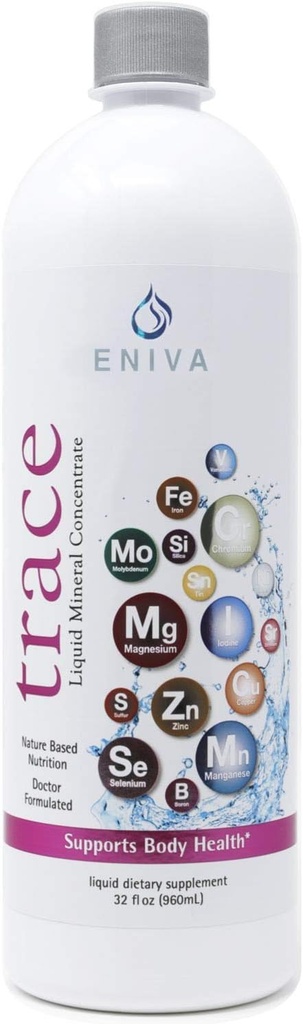 Liquid Ionic Trace Mineral Supplement (32oz) doktor formulerte. Nullkalorier. Null sukker. av Eniva Health.