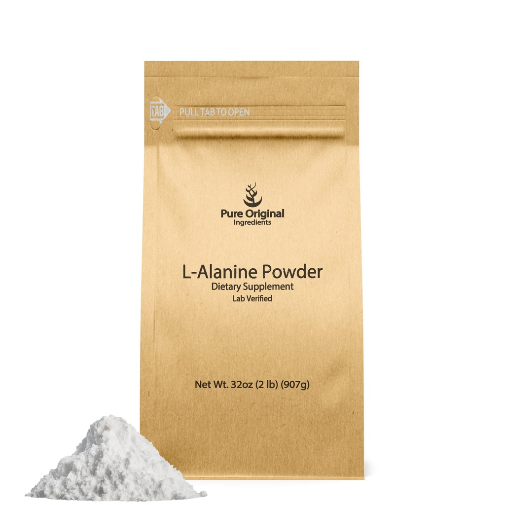 PURE ORIGINAL INGREDIENTS L-Alanin pulver (2 lb) Lab verifisert, alltid ren, ingen fyllstoffer eller tilsetningsmidler