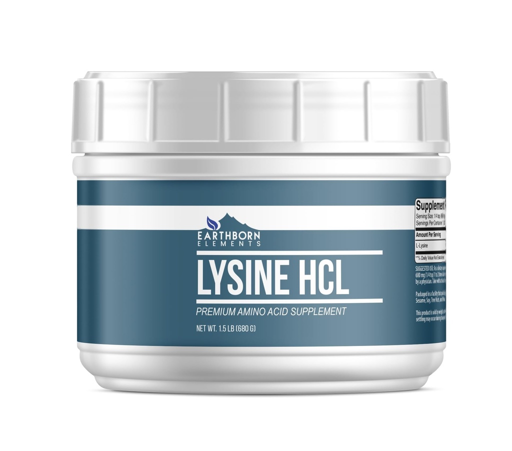 Jordfødte elementer Lysine HCL pulver (1,5 lb), alltid ren, ingen fyllstoffer eller tilsetningsmidler