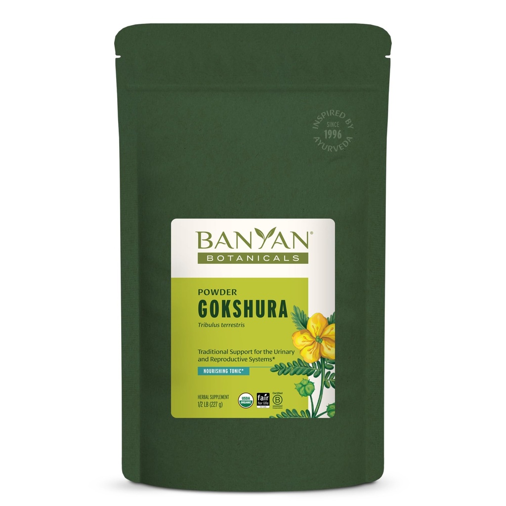 Banyan Botanicals Gokshura pulver - organisk gokshura frukt (Tribulus terrestris) pulver - Mens Vitality Supplement - støtter urin helse * – 1⁄2 lb. – Ikke-GMO Sustainablely Sourced Vegan