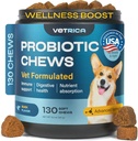 Probiotika for hund - Hundeprobiotiske Chews for digestive og gut helse, tann, immunsystem støtte - Chewable prebiotiske myke behandlinger - Wild Yam, Yest Powder - Diarrea og Bowell Support Supplement