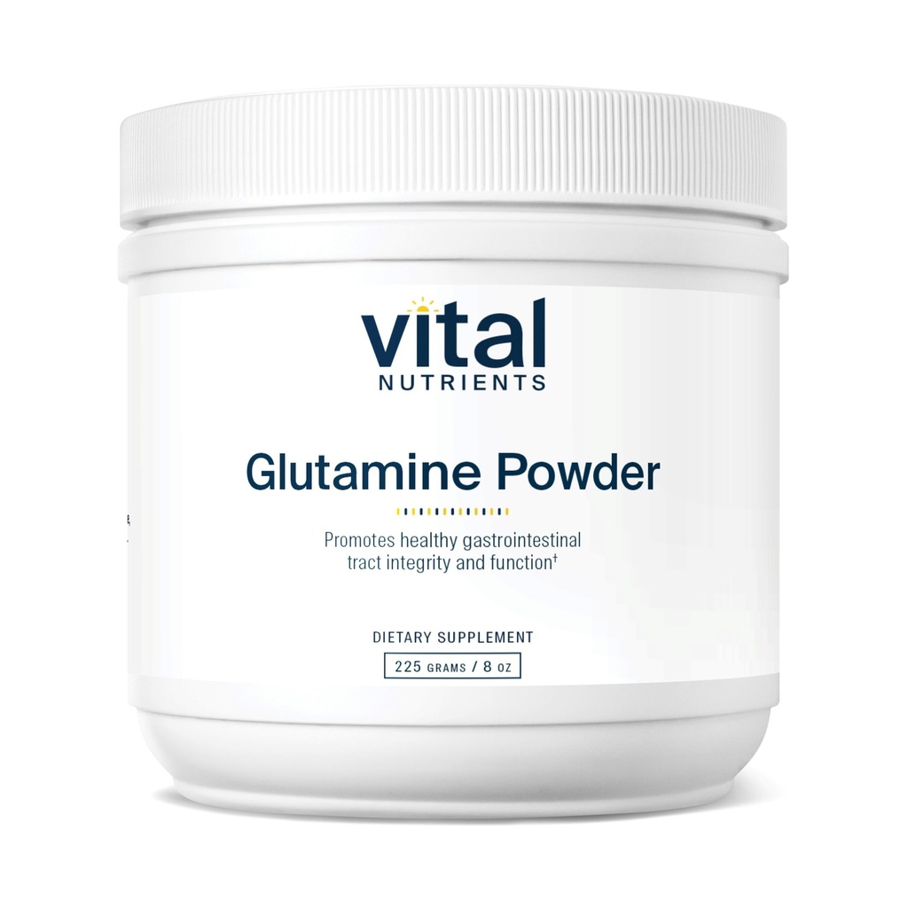 Vital næringsstoffer Glutamin pulver - Sunn gastrointestinal traktor funksjon - Gluten, Dairy, Soya Gratis - Ikke-GMO - 225g/8 oz L-Glutamin pulver