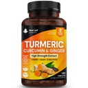 Turmeriske tabletter med svart pepper og ginger - curcumin - 180 gurkemeie og svart pepper tabletter (3 måneder) høy styrke aktiv gurkemeie kosttilskudd ikke kapsler, av ny blad