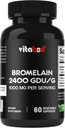 Bromelain Supplement 1000mg per servering, 2400 GDU/g, Proteolytiske Enzymer, støtter dialyse av proteiner, 60 greve - Ikke-GMO & Glutenfri