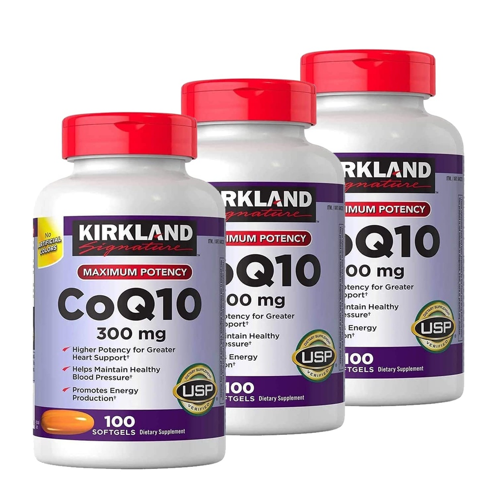 Kirkland Signature CoQ10 300 mg., 100 Softgels (3 Pakke)