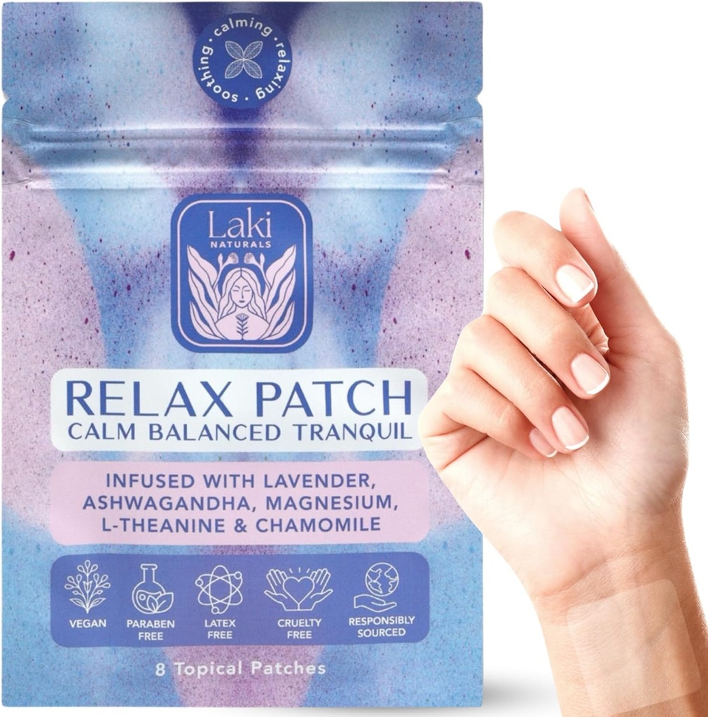 Laki Naturals Relax Patch (Pack of 8) Naturlige plantebaserte ingredienser for stress og bekymring