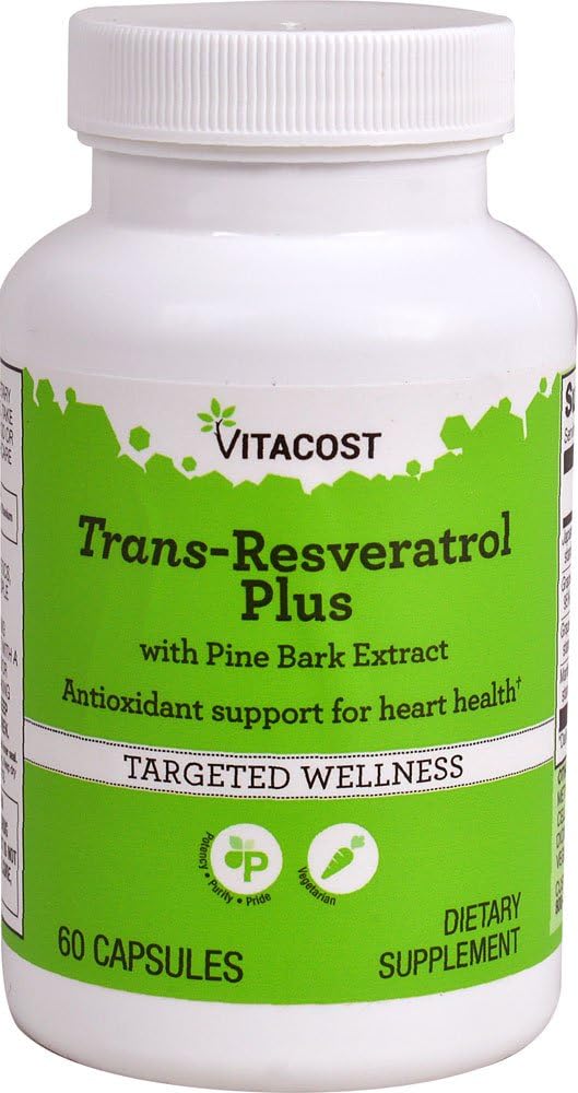 Vitacost Trans-Resveratrol Plus -- 60 Vegetariske kapsler