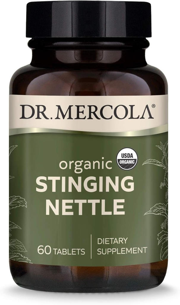 Dr. Mercola Organic Stinging Nettle Kosttilskudd, 60 Serveringer (60 tabletter), ikke GMO, Glutenfri, Soya Gratis, USDA Økologisk