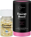 Premama Prenatal Vitamin Energi Økt Drink Bland & Prenatal Support Bundle, Omega 3, B Vitaminer, DHA, Folat, 28 Serveringer