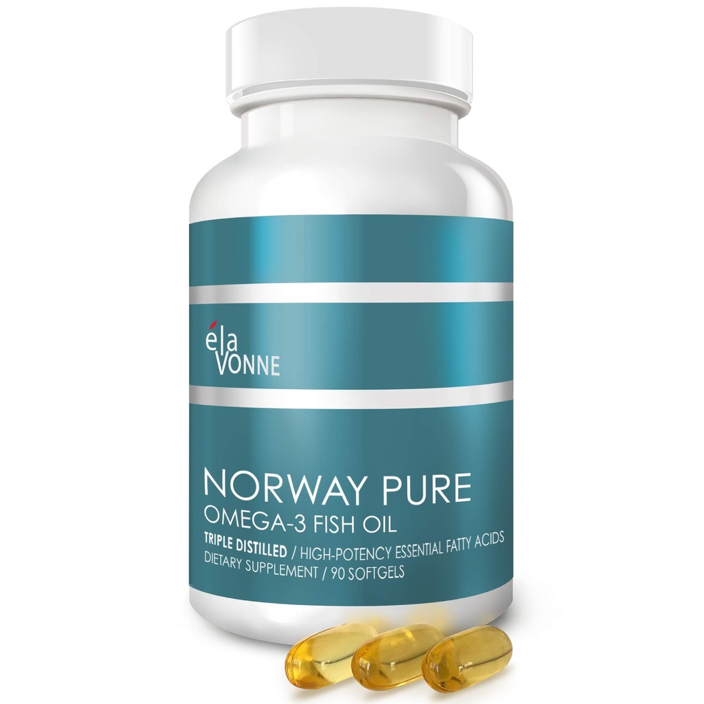 Norge ren Omega-3 Fish Oil Softgels 2.400 mg (90ct) - 4X konsentrert EPA & DHA, trippel destillert, Burpless, Wild Caught, Hud og hår, Joints, hjerte helse