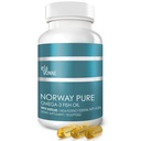 Norge ren Omega-3 Fish Oil Softgels 2.400 mg (90ct) - 4X konsentrert EPA & DHA, trippel destillert, Burpless, Wild Caught, Hud og hår, Joints, hjerte helse