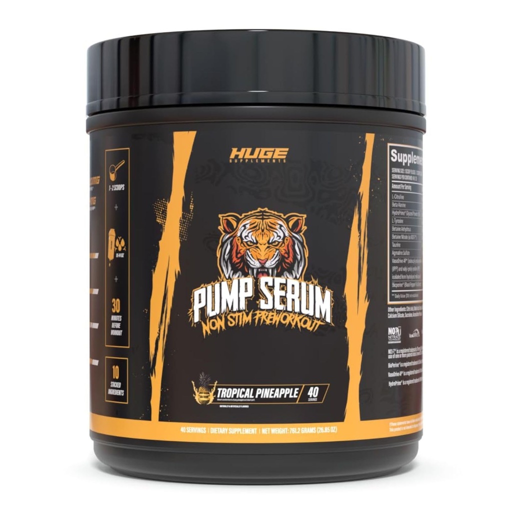 Store kosttilskudd pumpe serum, stimul gratis pre trening og nitric Oxid Booster å forbedre fokus, pumper, fulness uten koffein, L-Citrullin, GlycerPump, L-tyrosin, nitrosigin (tropisk Pineapple)