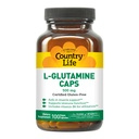 Country Life L-Glutamine 500 mg med B6 – støtter muskelgjenvinning, utholdenhet og atletisk ytelse – Vegan, Glutenfri, Kosher Aminosyre Supplement – 100 kapsler